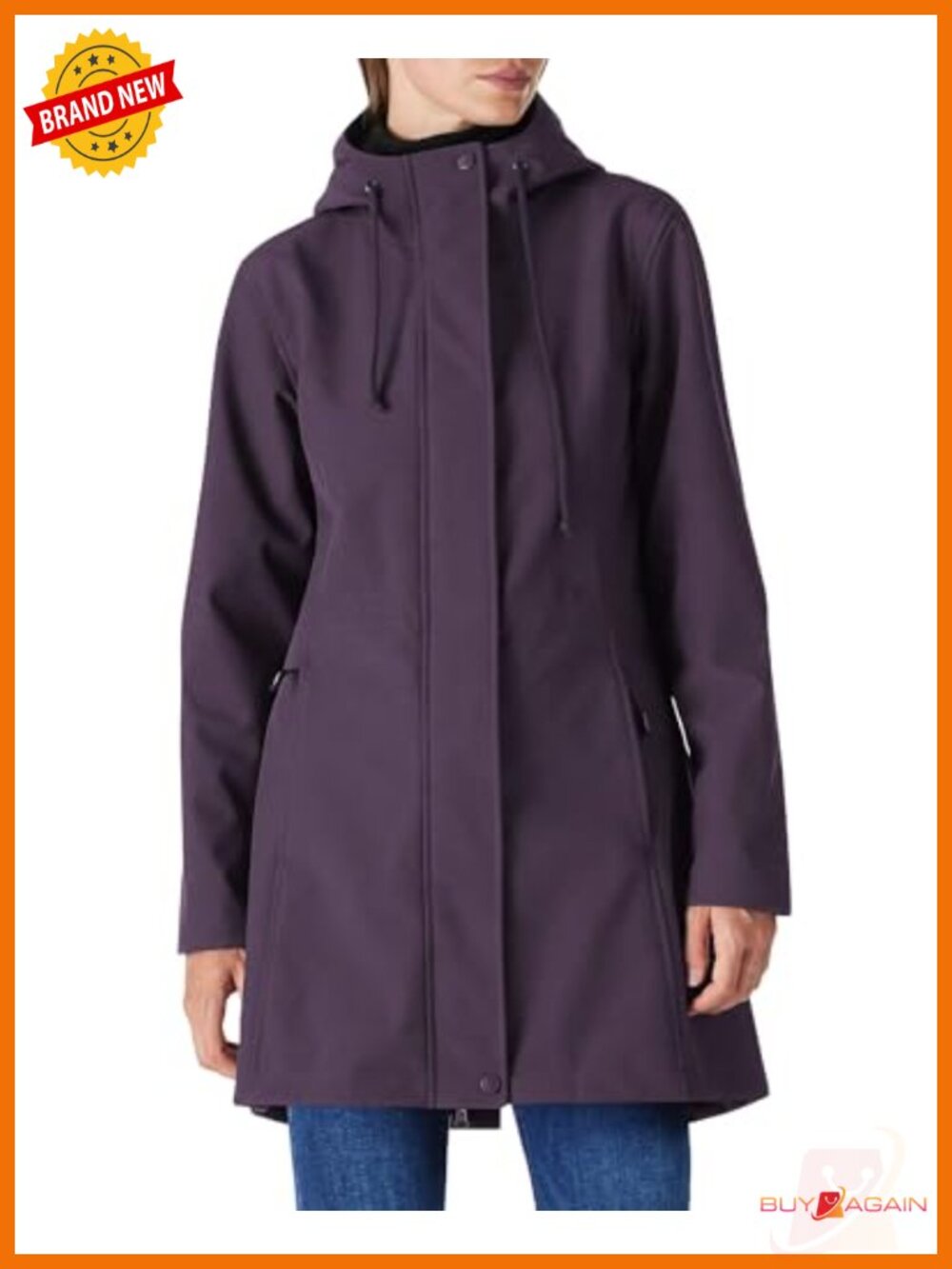 Waterproof Fleece Lined Hooded Softshell Rain Coat Windproof